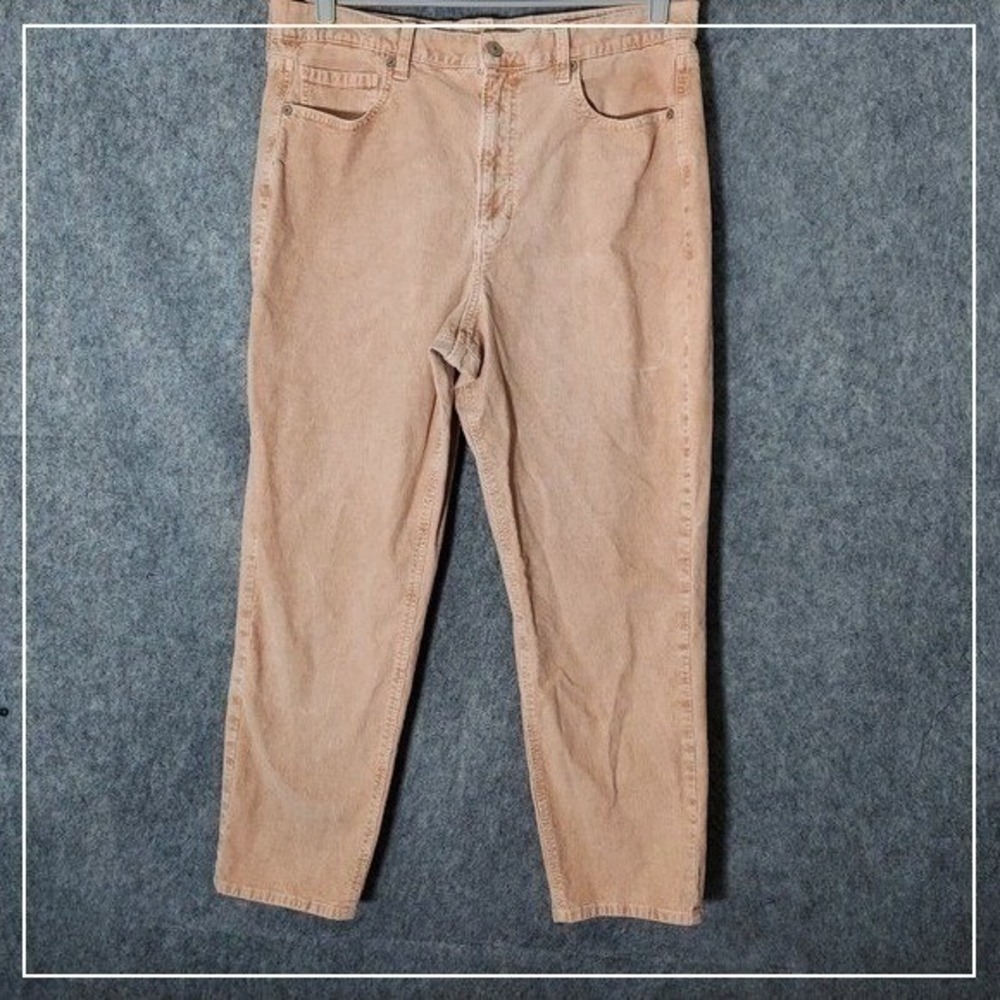 American Eagle Pants Women 14 Pink Corduroy Straight Leg Stretch Coastal Preppy